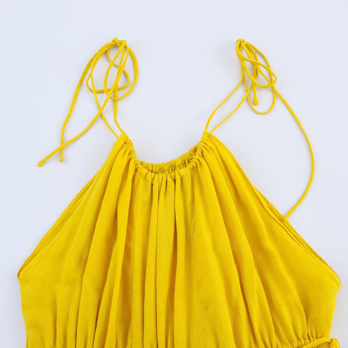 Loose style ,drawstring neckline, maxi dress
