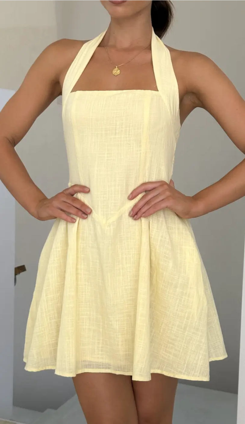Halter- Linen Dress