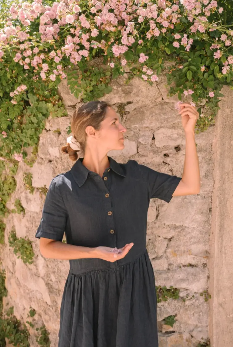 Linen Shirt Maxi Dress