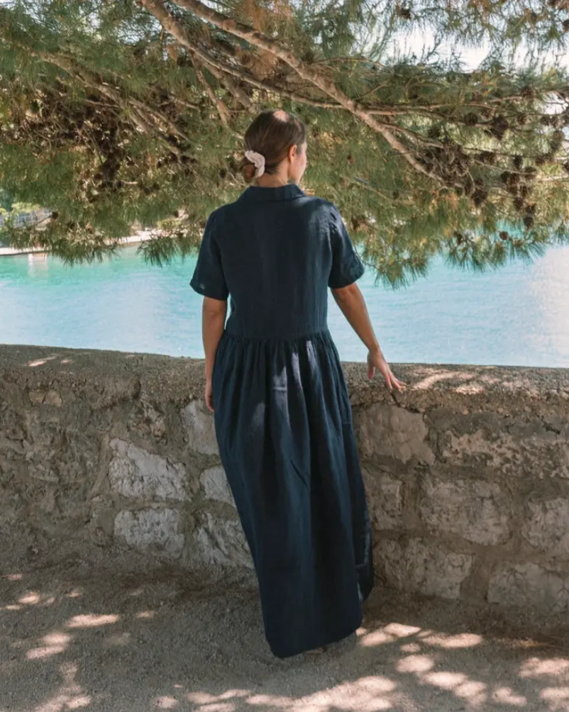 Linen Shirt Maxi Dress