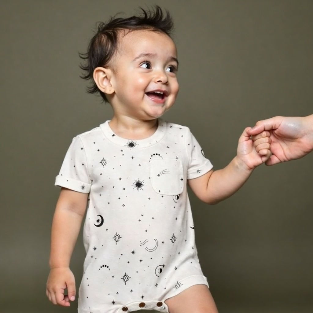 Short sleeve romper | Celestial