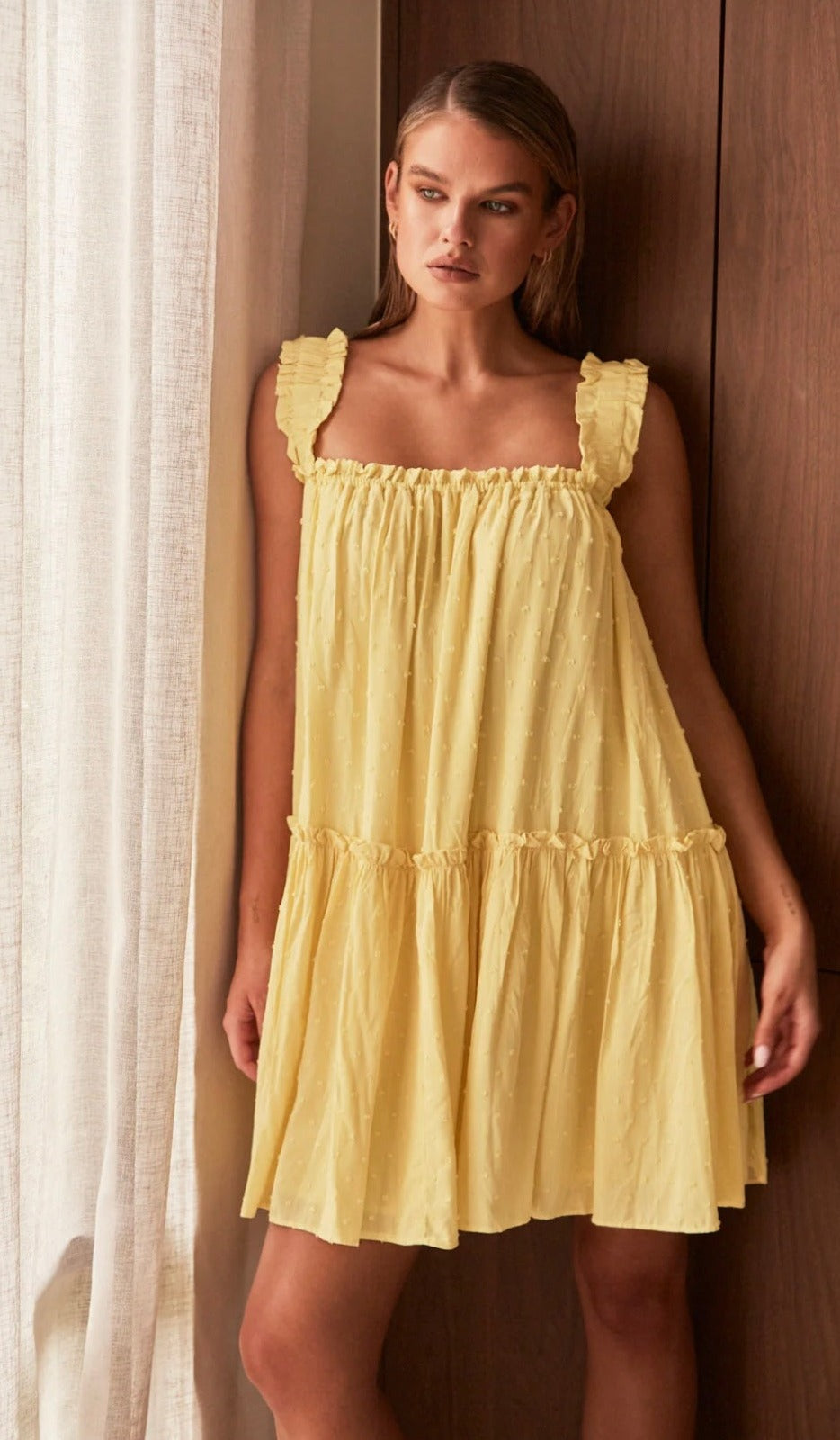 Yellow Cotton Dress | Cotton Dress | Yellow Dress | Cotton Clothing | 100% Organic Cotton-3