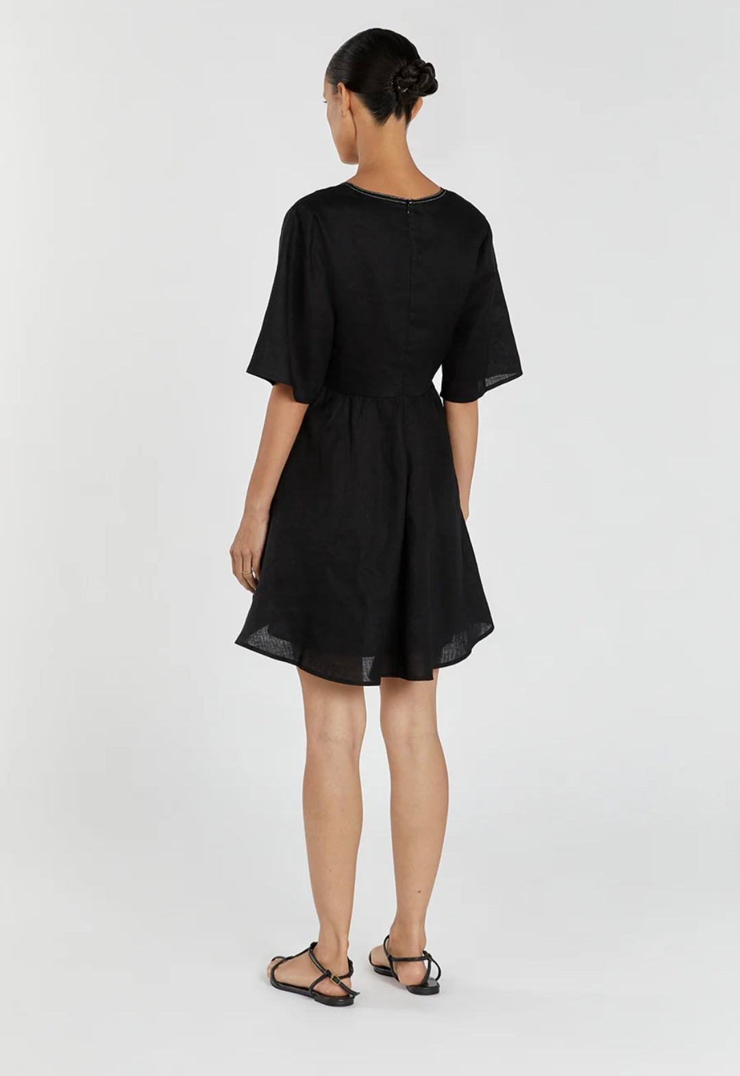 Black Linen Dress | Mini Dress | Linen Dress | Linen Clothing | 100% Organic Linen-4