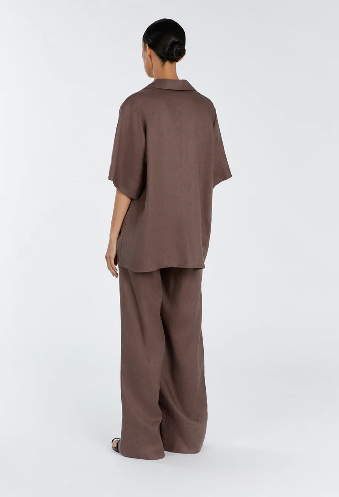 Brown Linen Co ord set | Co-ord set | Linen Clothing | 100% Organic Linen-4