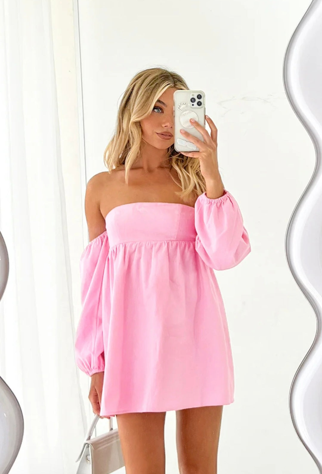 Pink Cotton Tube Smocked Dress | Tube Dress | Smocked Dress | Cotton Dress-4