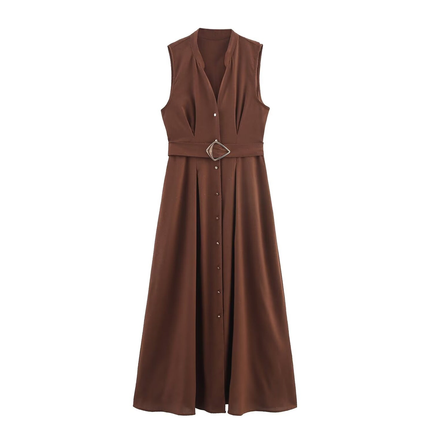 Elegant V-neck Sleeveless Waist-tightening Dress