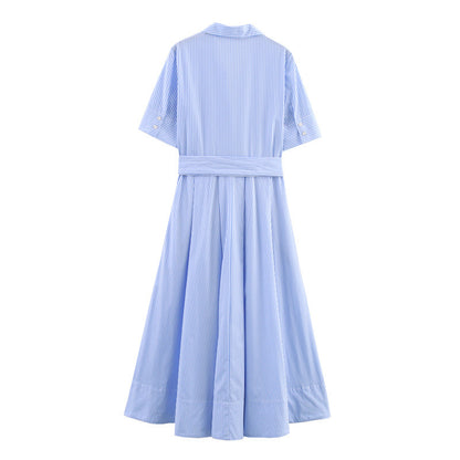 Short Sleeve Poplin Shirt Dress