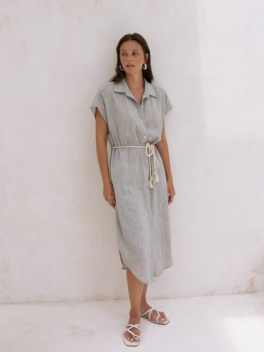 Zaya Shirt Dress - Gray
