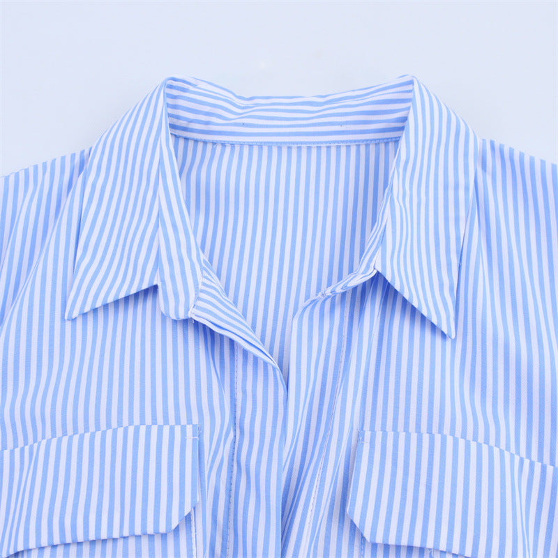 Short Sleeve Poplin Shirt Dress