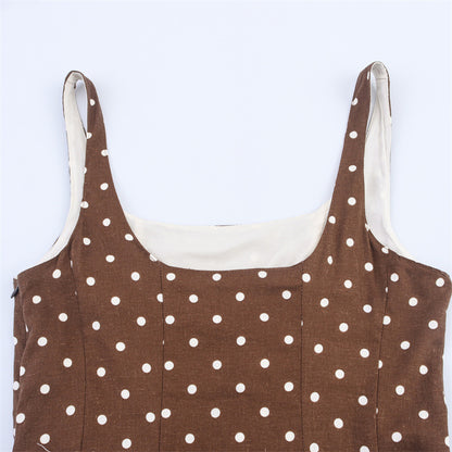Spaghetti Strap Polka Dot Dress