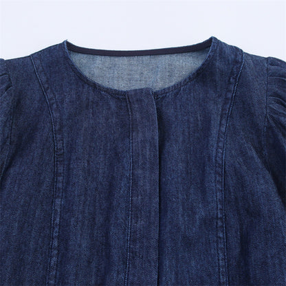 Casual Denim Round Neck Short Sleeve Dress