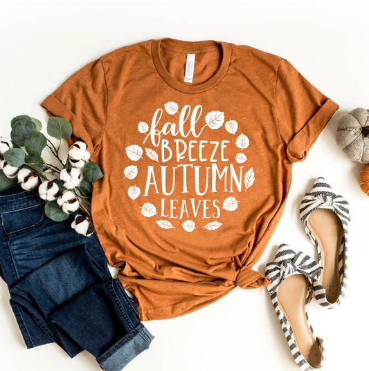 Fall Breeze Autumn Leaves combed ring spun cotton T-shirt