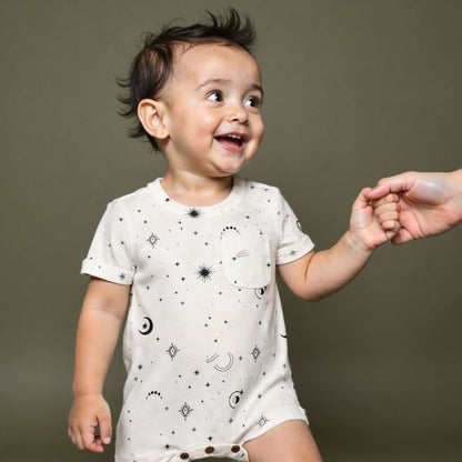 Short sleeve romper | Celestial