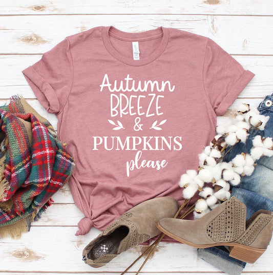 Autumn Breeze & Pumpkin Please combed ring spun cotton T-shirt