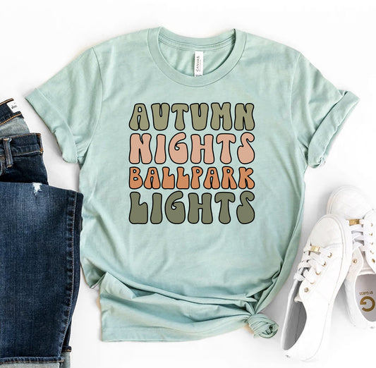 Autumn Nights Ballpark Lights combed ring spun cotton T-shirt