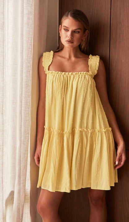 Yellow Cotton Dress | Cotton Dress | Yellow Dress | Cotton Clothing | 100% Organic Cotton-3