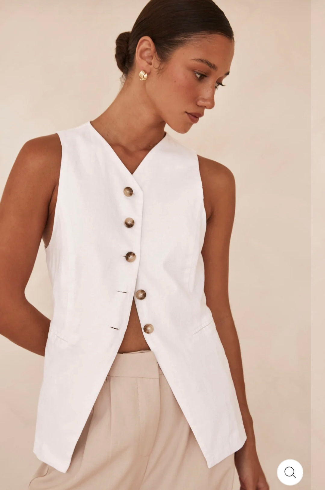 White Linen Vest | V-Neck Vest | Linen Vest | Linen Clothing | 100% Organic Linen-1