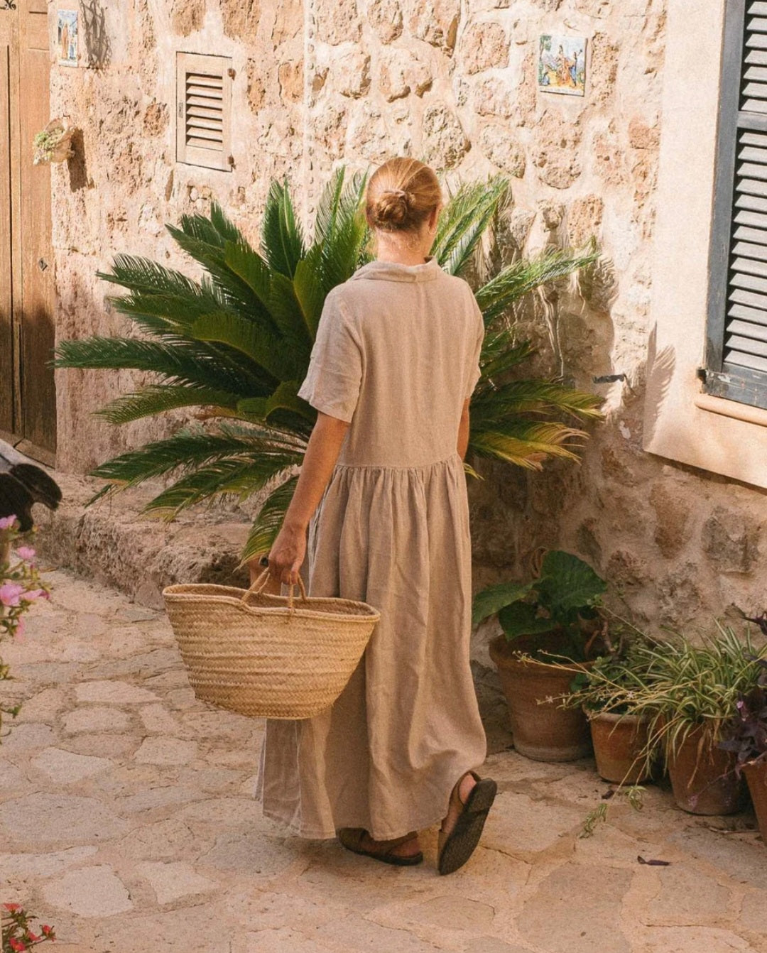 Beige Linen Shirt Maxi Dress | Maxi Dress | Linen Dress | Linen Clothing | 100% Organic Linen-4